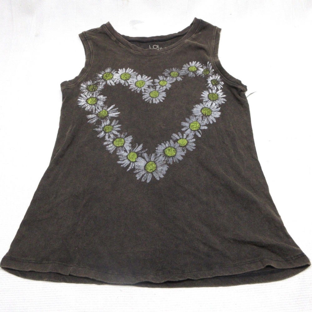 LOL vintage daisy heart tank top